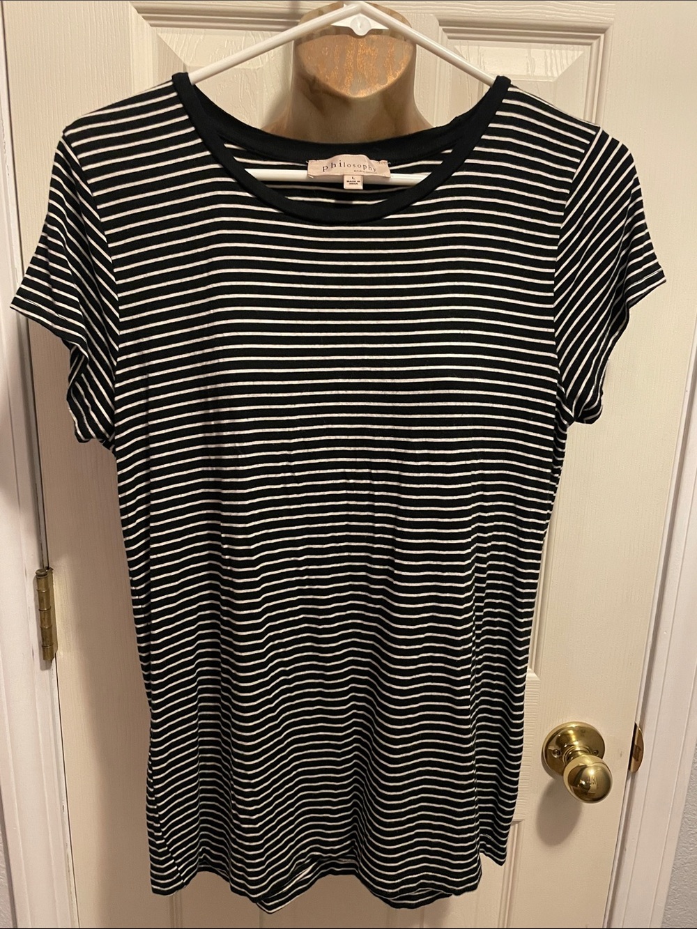 Philosophy Black and White Striped Tee
